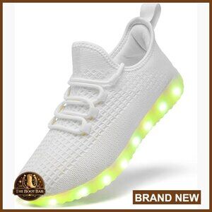 USB Charging LED Light Up Sneakers Mesh Upper Flashing Dance Shoes Unisex